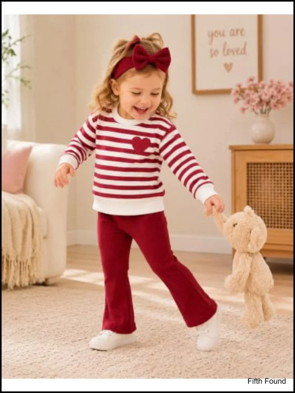 Baby Girl Toddler Fall Winter Outfits Daddys Girl Sweatshirt Pants Set with